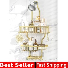 Never Rust Shower Caddy Hanging Organizer - Aluminum Over-the-Showerhead Rack...
