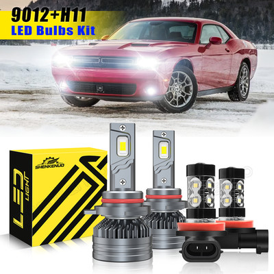For Dodge Challenger 2015-2021 LED Headlight Bulbs Hi/Lo Beam Fog Light Kit 4Pcs