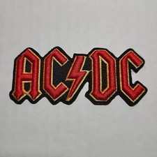 AC/DC Shaped 3D Band Logo Official SMALL PATCH Embroidered Cut Out