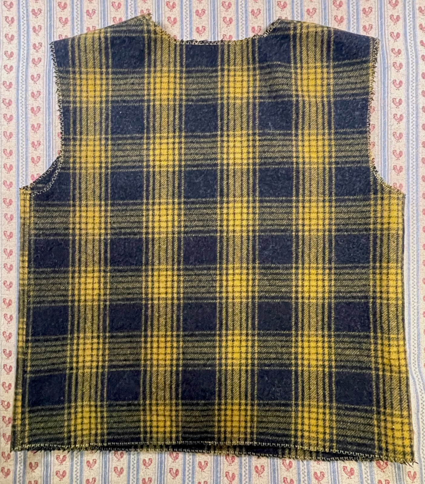Wool Mackinaw Black and Yellow Vest Pullover Prototype Quality Material Sample S image 2