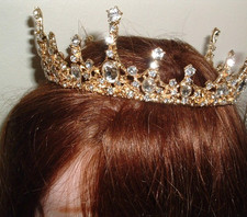 Golden Crown for Women Crystal Rhinestone Princess, Wedding Gift