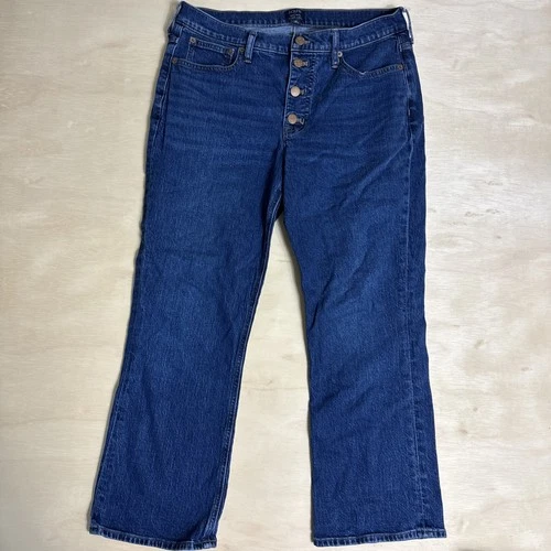 J.Crew Full Length Wide Leg Jeans Women's 30 Button Fly Denim