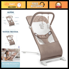 Deluxe Portable Baby Bouncer for Infants 0-6 Months Organic Cotton Mocha Col