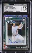 2024 DONRUSS OPTIC #181 Jacob Wilson Optic Signatures AUTO /25 CGC 10