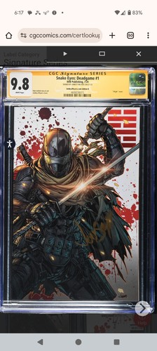 Snake Eyes: Deadgame #1 CGC 9.8 SS Virgin Signed By Jonboy Meyers