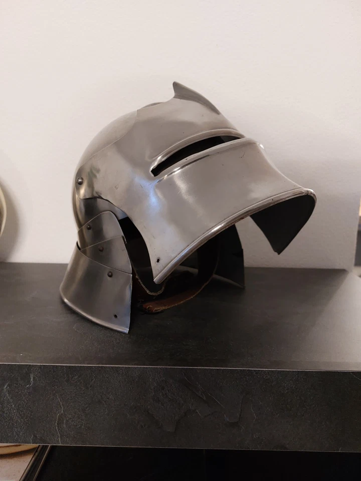 Schaller Ritter Helm Rüstung Mittelalter LARP Visier Reenactment um 1480 - Bild 3 von 4