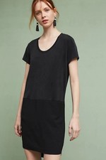 Anthropologie Dolan Loren Left Coast Black Shift Dress Tunic M Lagenlook Classic