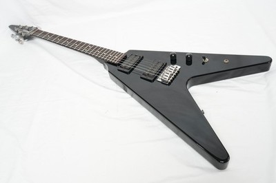 FERNANDES BSV-55 BLACK 80s V-Shaped Guitar, Made in Japan,Short