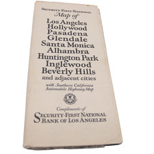 Vintage Security First National Bank Los Angeles Map Hollywood Beverly Hills CA
