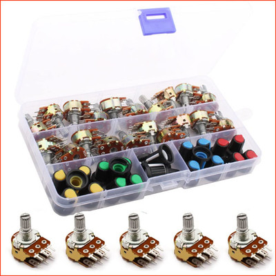 Potentiometer Set 20PCS Linear B5K-B100K 6-Pin Variable Widerstände Audio