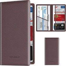 Car Registration and Insurance Card Holder, Vehicle License Carbon Coffee