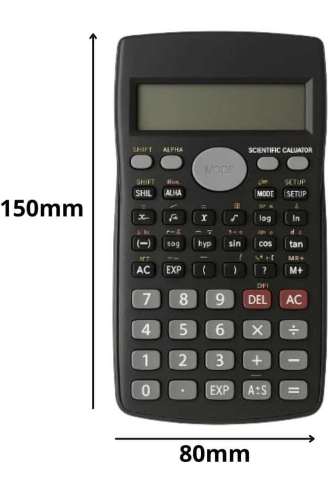 Wissenschaftlicher Taschenrechner, 240 Funktionen, LCD, 2-zeilig, schwarz - Bild 3 von 3
