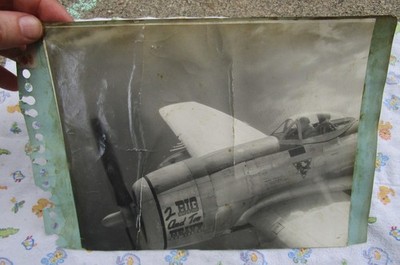 LARGE 7x9 1945 TINIAN B-29 ESCORT P-47 THUNDERBOLT 2 BIG AND TOO HEAVY