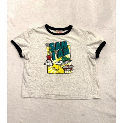 Vintage 1994 Dr Seuss Green Eggs and Ham Sam I Am T-Shirt Grey Large Junior