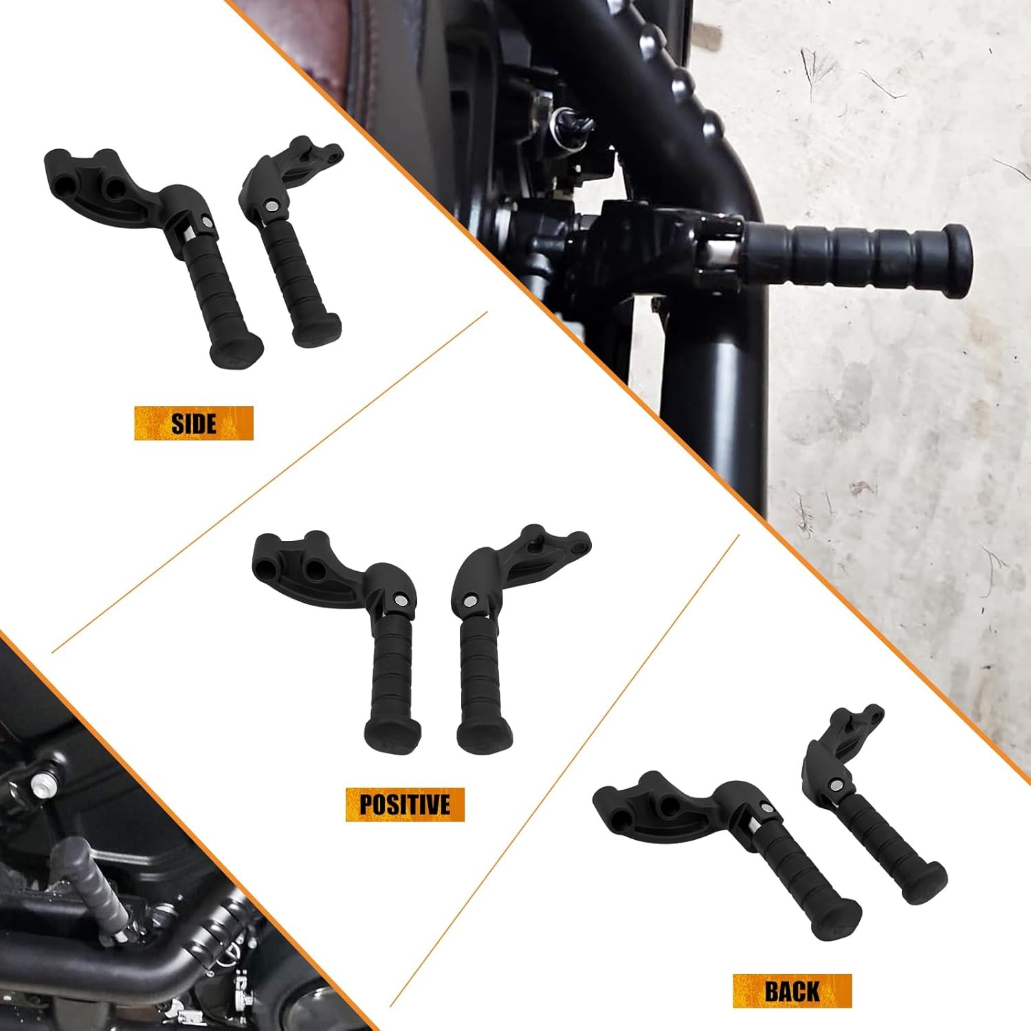 Rear Passenger Foot Pegs Footrest Mount Bracket Fit for 2015-2025 Matte Black