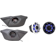 Kicker 51MSC65 6.5" Premium Marine LED Speakers And Front Door 6.5in Speaker ...