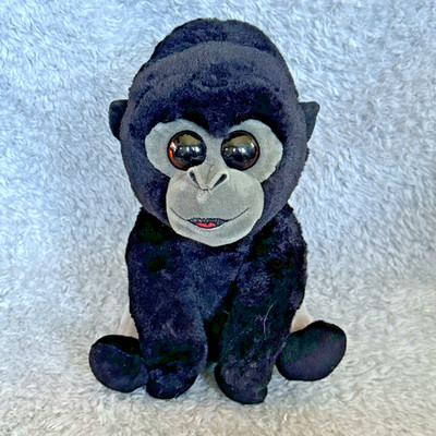 Ty Classic Bo Monkey Plush 9  Black Chimp Stuffed Animal Big Eyes Toy