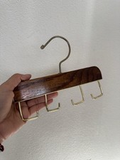 Vintage Wood Gold Belt Tie Rack Hanger Holder Organizer
