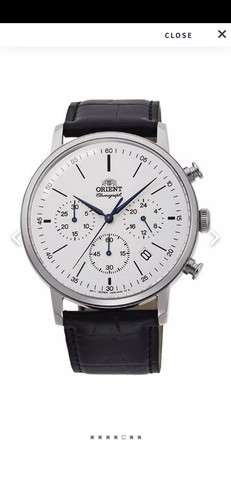 Orient Sports Chronograph 42mm Case, black and red leather band,... - Picture 2 of 9