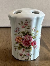 Vintage Roses Flower Floral Porcelain Toothbrush Holder Japan