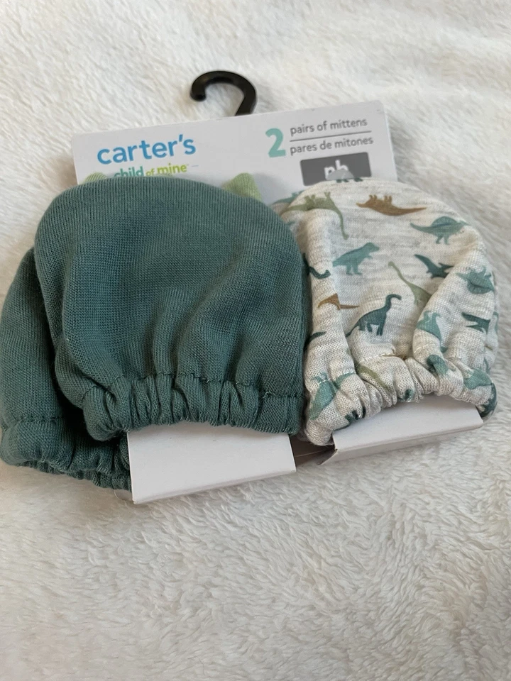 2 pares de guantes de dinosaurio para recién nacidos Baby Carters Foto 3 de 3