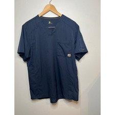Carhartt Navy Blue Mens Medium Utility Scrub V-Neck Shirt