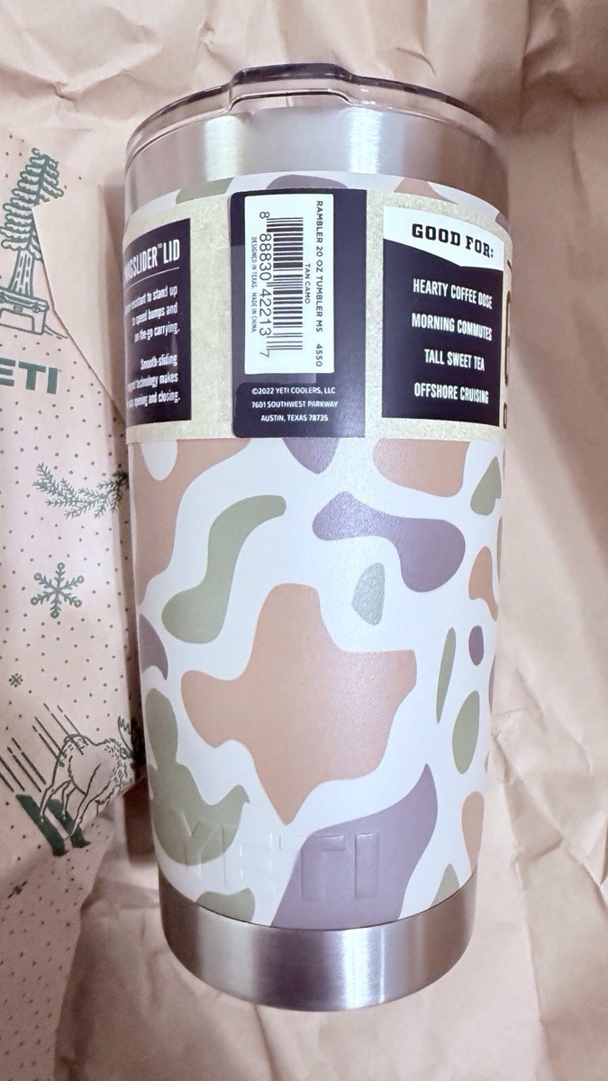 YETI Rambler ONE 20oz Tumbler LE TAN CAMO w/WETLANDS BROWN