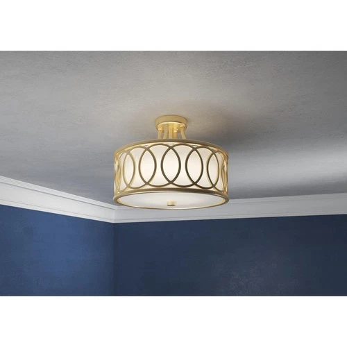 Crystorama 285-GA Graham 3 Light 15 inch Antique Gold Semi Flush Ceiling Light - Picture 5 of 7