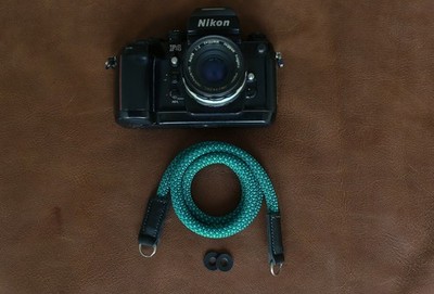 Climbing Rope Camera Strap   Green Pattern