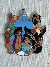 Disney Aladdin Cluster Trading Pin Aladdin, Jasmine, Genie, Rajah, Abu, Jafar