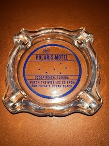 Vintage 1960's MCM Ashtray Polaris Motel Space Coast Cocoa Beach Florida COOL!