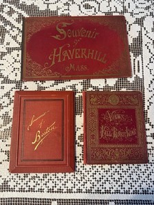 Three Vintage Souvenir Books: Haverhill, MA, Fall River Steam Line, Boston, MA