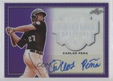 2020 Leaf Perfect Game National Showcase Metal Purple 2/8 Carlos Pena Auto nd3