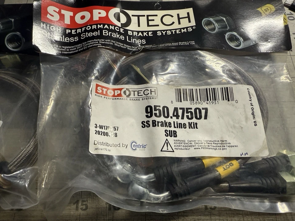 Líneas de freno delanteras/traseras Stoptech ((950.47006 y 950.47507 Subaru Wrx Sti) Foto 2 de 3