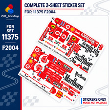 Custom Precut Sticker Decals Fits Lego 11375 Ferrari F2004 Michael Schumacher F1
