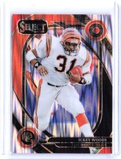 2024 Panini Select #260 Ickey Woods Orange & Black Prizm Shock
