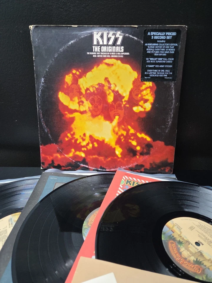 Kiss The Originals 3lp Vinyl 1976 1st Press Hype/Book/Cards/Inserts VG/EX RIP Foto 2 de 4