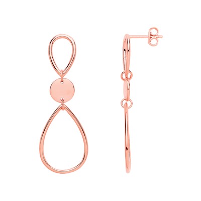 Rose Silver Jewelco London Disc Infinity Loops Drop Ohrringe