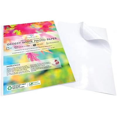 Evergreen Goods 500 Blatt A4 weiß glänzend bedruckbares Foto Sticker Papier |