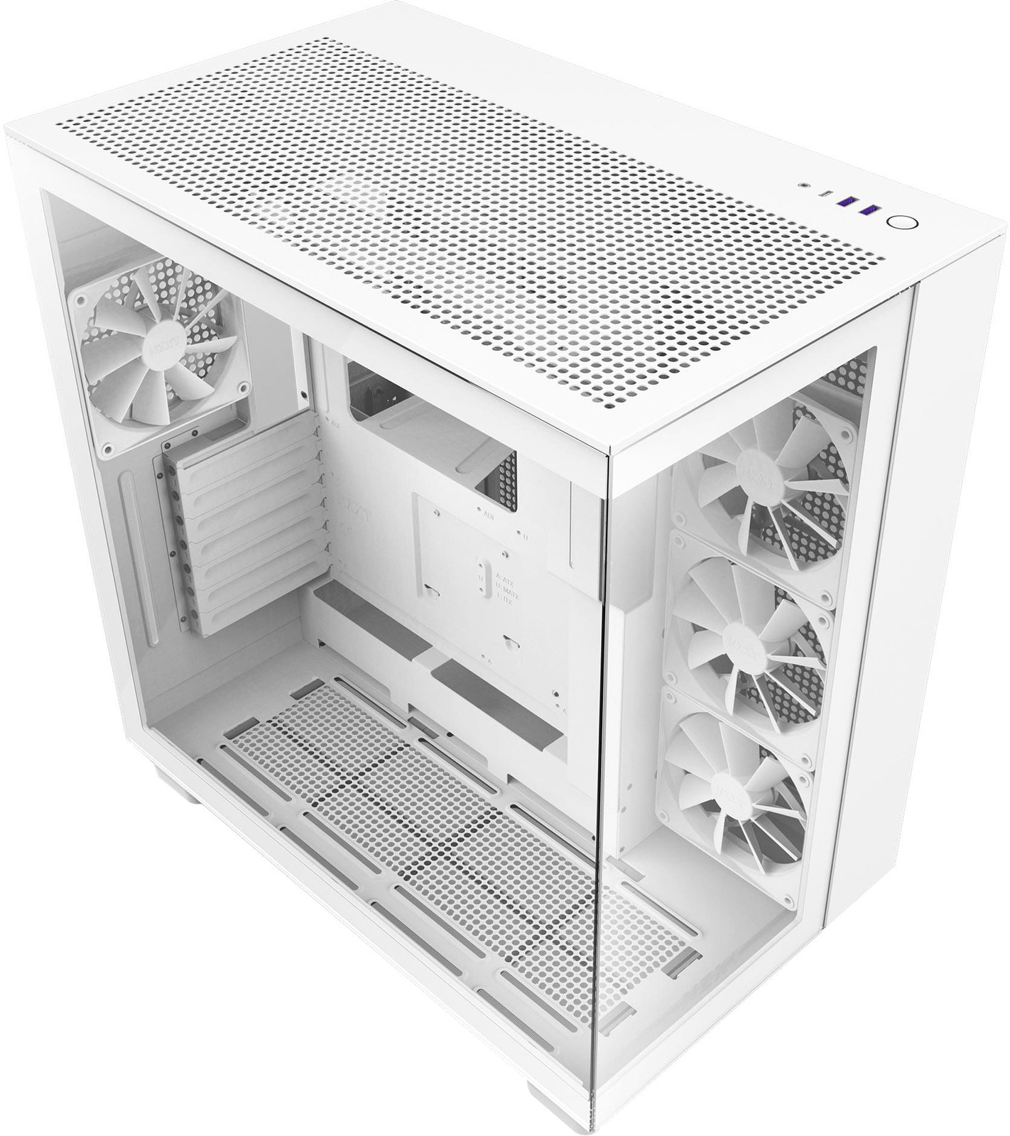 Корпус для ПК NZXT - H9 Flow ATX Mid-Tower с двумя камерами - Белый