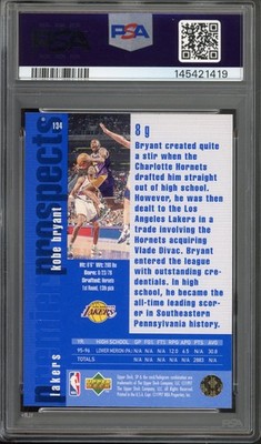 1996 SP #134 Kobe Bryant Rookie Prospects PSA 8 Vintage HOF RC