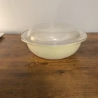 Vintage Pyrex Glass Casserole Dish #024 2 Qt Lime Green Round with Lid USA 1950s