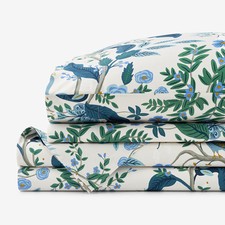 Peacock Classic Smooth Sateen Bed Sheet Set - Ivory Multi, Twin...