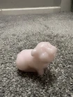 Fenton FAGCA Exclusive Glass Pig Crown Tuscan Pink Undecorated Piggy Figurine