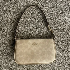 COACH Nolita 19 In Blocked Signature Canvas Gold/Sand/Tan