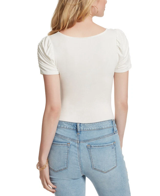 Body acanalado Jessica Simpson Amelie para mujer (blanco, grande) Foto 3 de 3