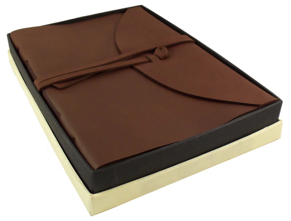 Álbum de recortes de fotos de cuero genuino GRANDE 4x6 5x7 hecho a mano vintage antiguo Foto 4 de 4