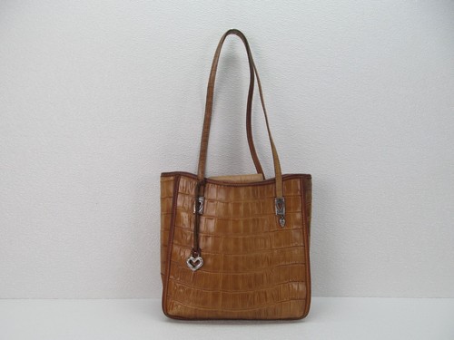 Brighton Cecilia hellbraun Leder Kroko-Prägung Beuteltasche Schultertasche Handtasche Herz - Bild 2 von 10