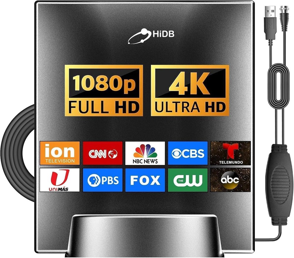 HD Digital TV Antenna, Indoor tv Antenna for Smart with black