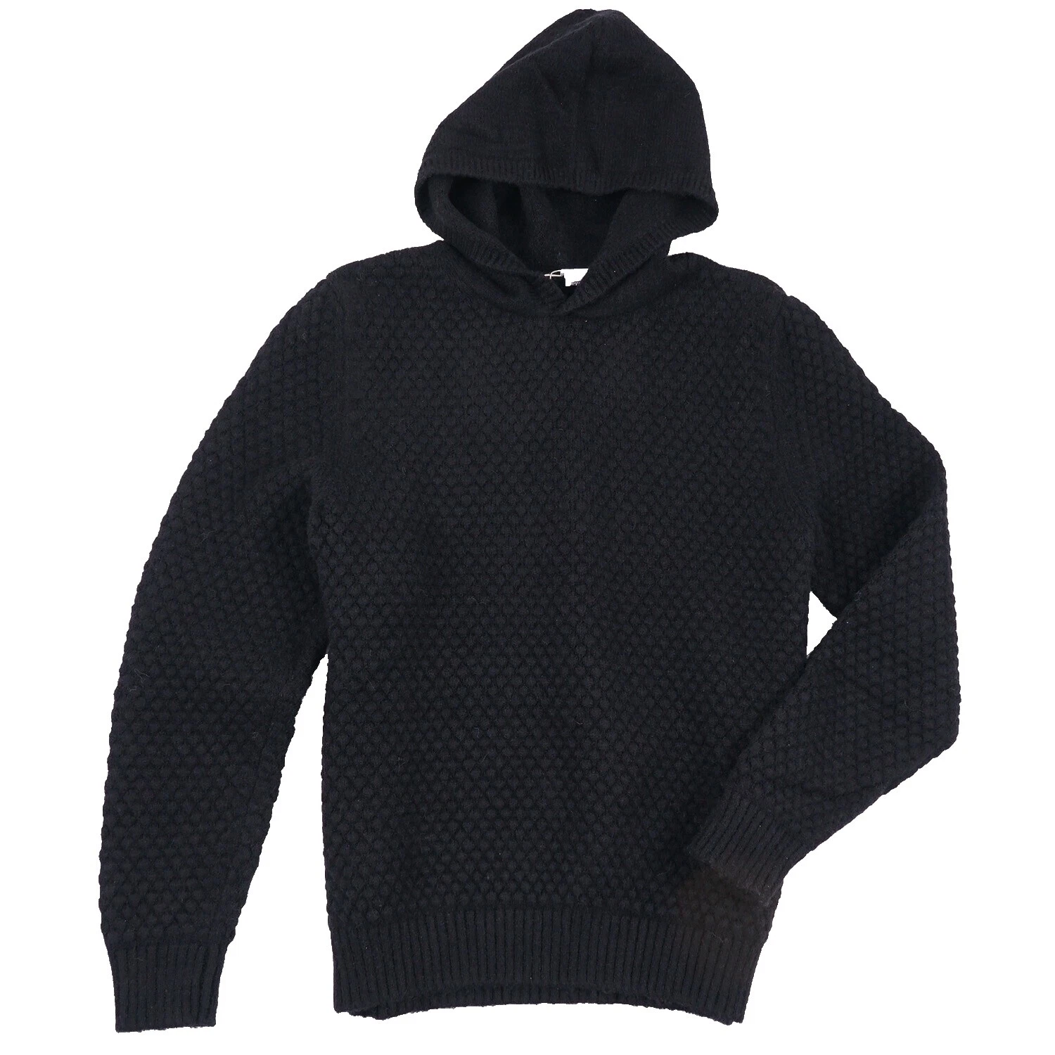 Black Nylon Crew Neck Sweaters for Men